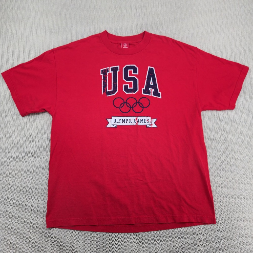 USA Olympic Games Shirt Mens XL Red Team Apparel Short Sleeve Graphic Tee